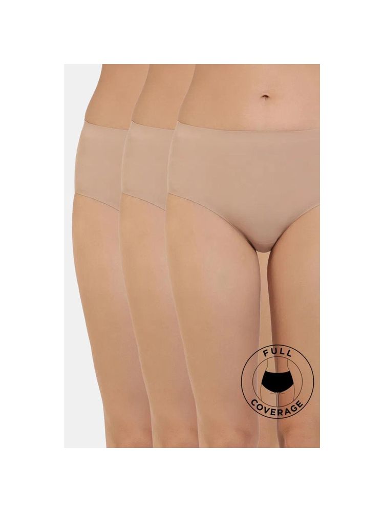 Zivame Solid Roebuck Medium Rise Full Coverage No Visible Panty Line Hipster (Pack of 3)-picture-24