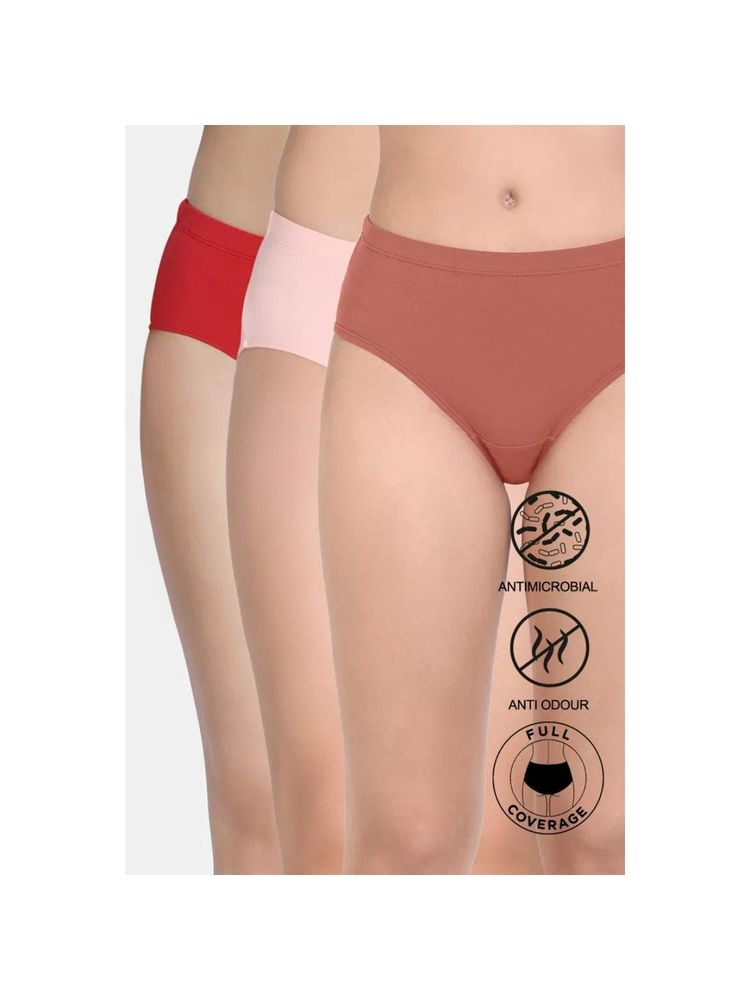 Zivame Solid Multi-Color Full Coverage Medium Rise Hipster Panty (Pack of 3)-picture-26