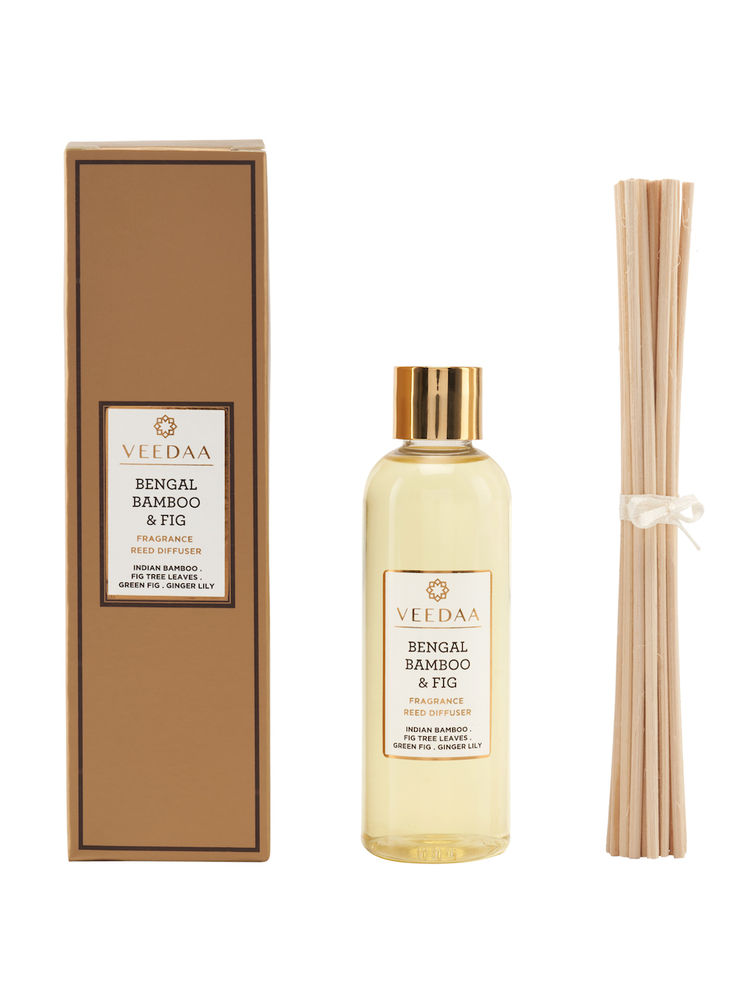 Veedaa Candles Bengal Bamboo & Fig Diffuser Oil Refill & Reeds Set-picture-7