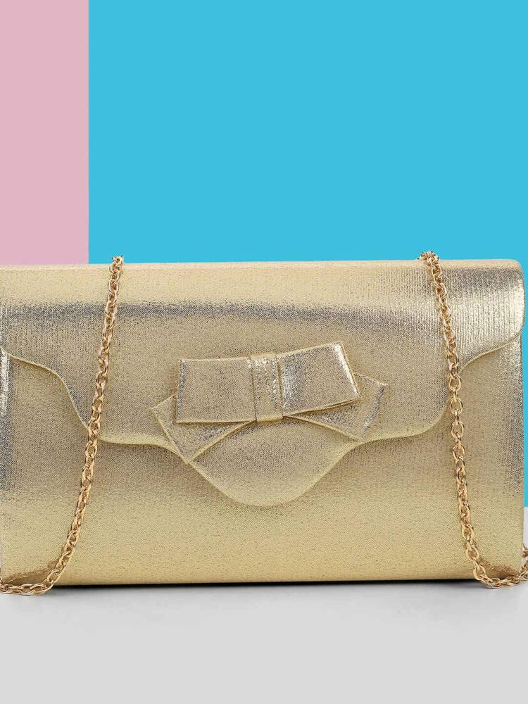 Mochi Women Gold Clutch with Detachable Strap-picture-24