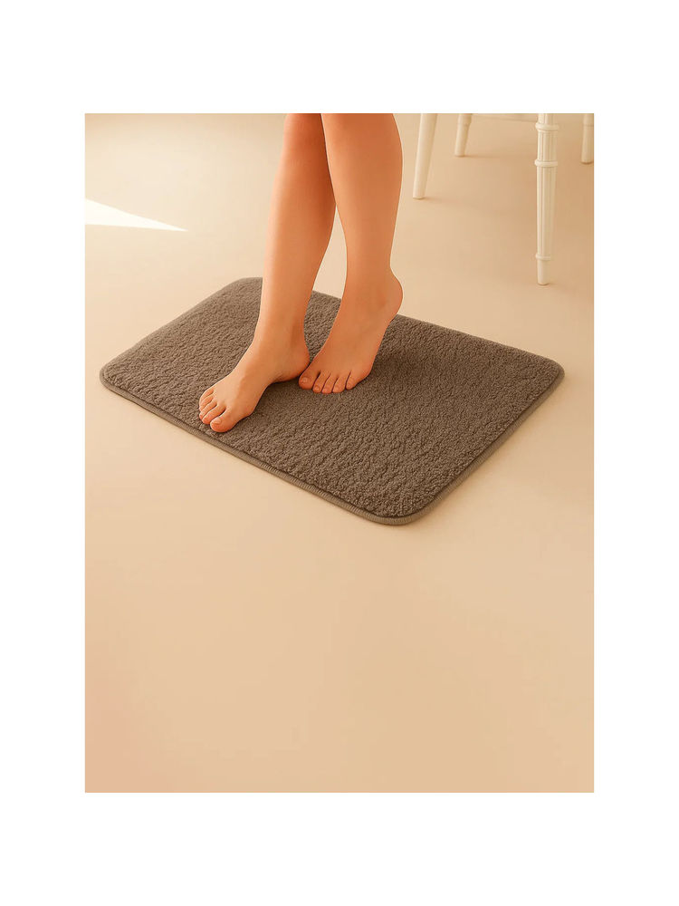 Haus & Kinder Plush Microfiber Solid Bathmat Beige-image-6