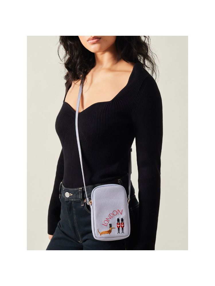 Accessorize London Women Purple London Sausage Dog Phone Sling Bag-image-14
