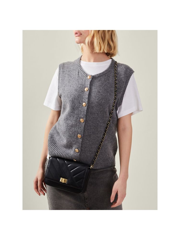 Accessorize London Women Black Chain Strap Faux Leather Sling Bag-image-45