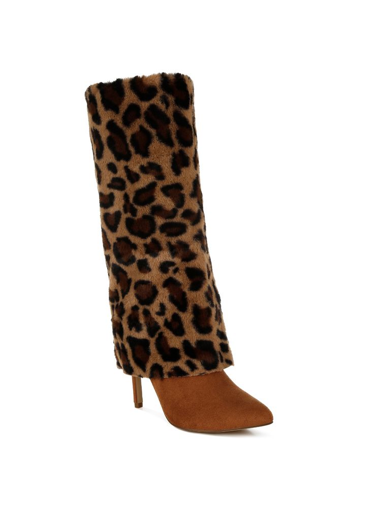London Rag Fold-Over Calf-High Tan Casual Boots-image-0