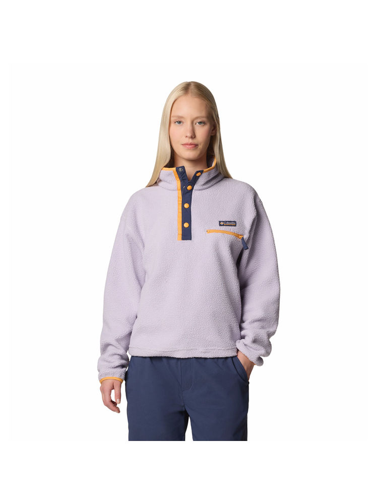 Columbia Womens Purple Helvetia Ii Cropped Half Snap Fleece Sweatshirt-picture-24