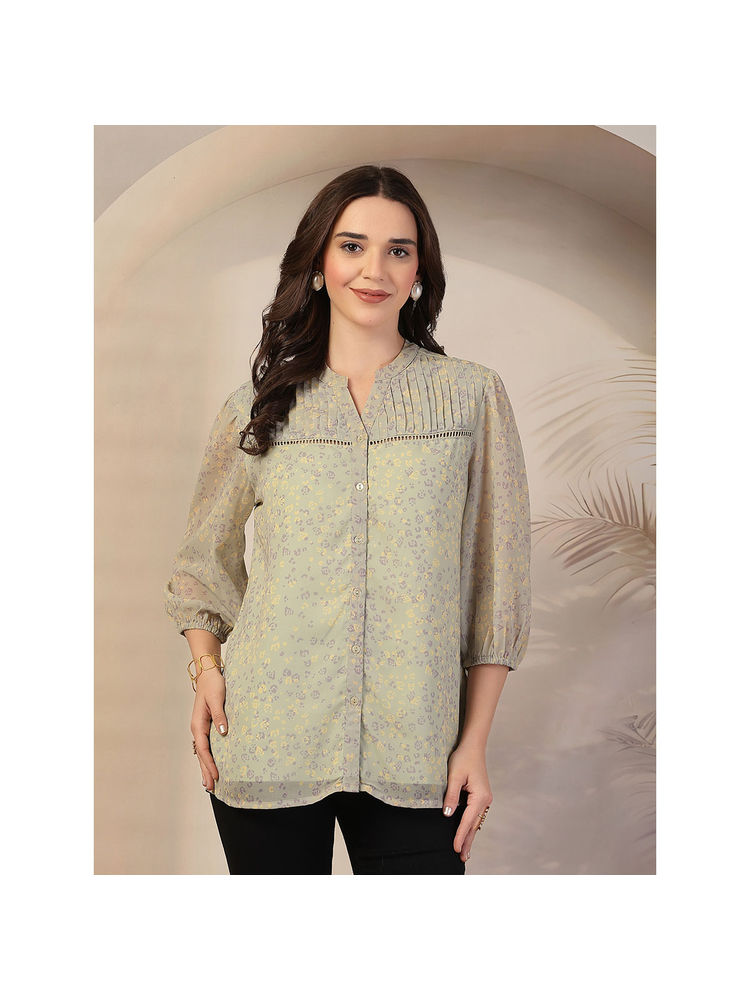 Zelena Women Pure Polyester Printed Maternity Zipless Feeding Top-picture-25