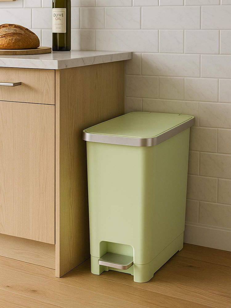 OBSESSIONS Eko Plastic Step Bin With Pedal 10L - Green-image-47