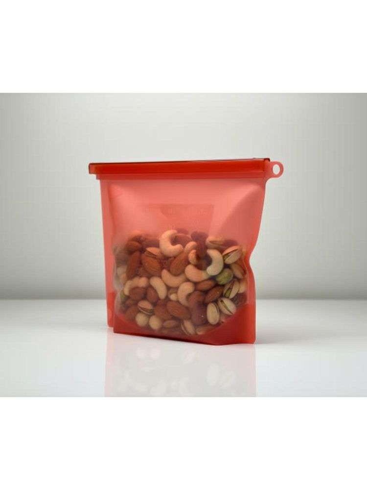 NATURALLY YOURS 500Ml Silicone Storage Reusable Food-Grade Zip Bag - Red-picture-17