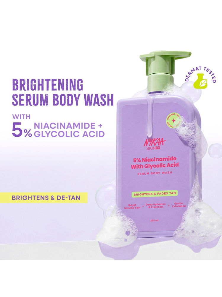 nykaa skin Nykaa 5% Niacinamide And Glycolic Acid Brightening Serum Body Wash For De-Tan & Glowing Skin-picture-28