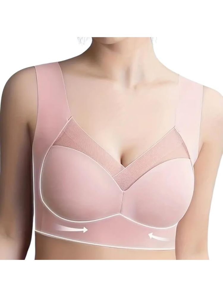 BRACHY Pink Full Coverage Bras for Women Comfy No Underwire Plus Size Bra High Impact-picture-14