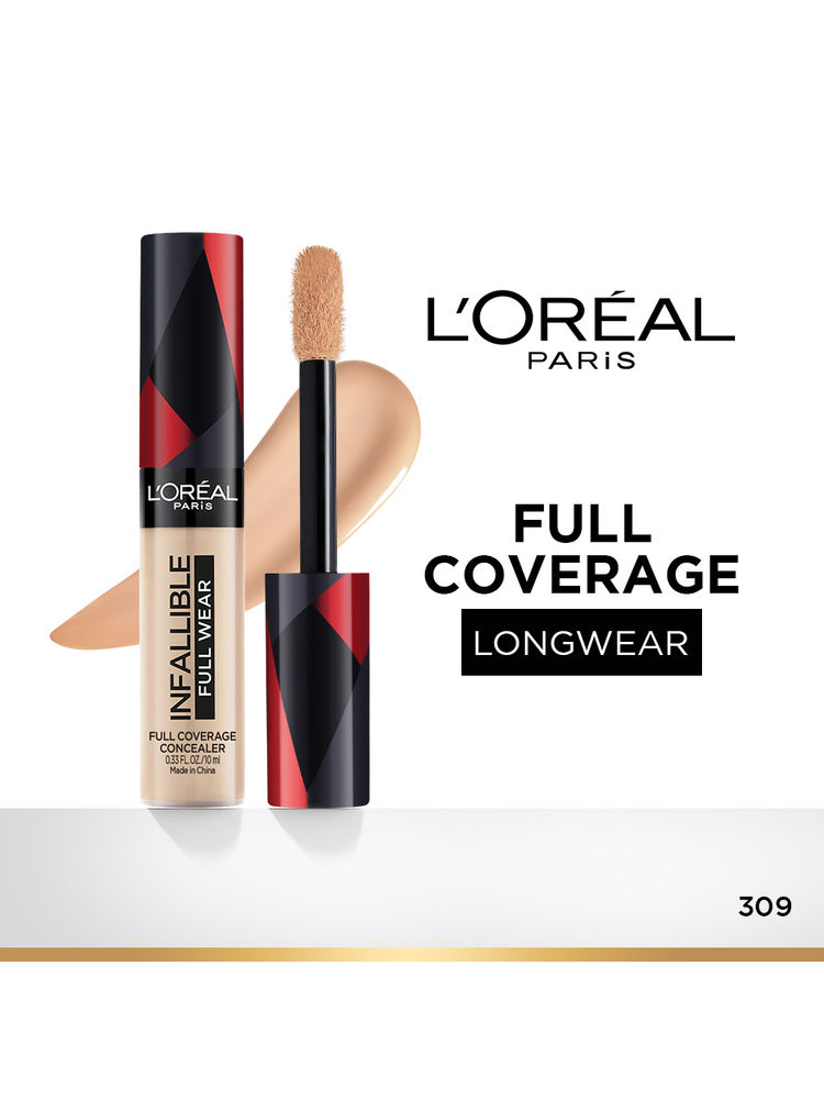 LOreal Paris Infallible Full Wear Concealer, Maximum Coverage, Sweat Proof & Heat Proof - Amber 312