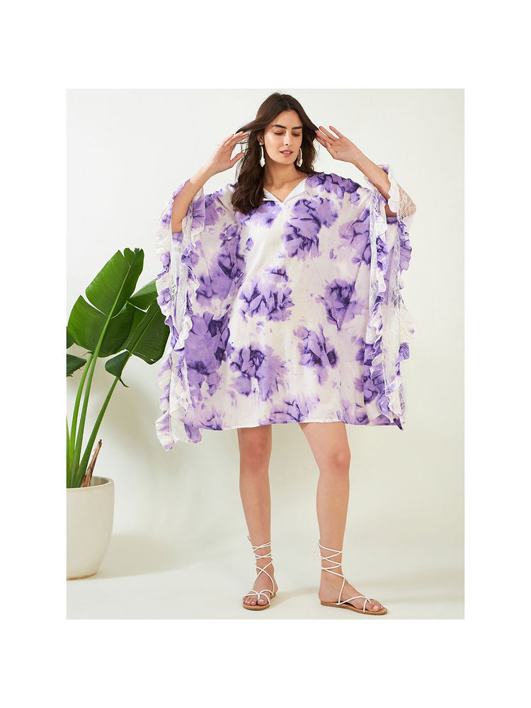 The Kaftan Company Purple Tie Dye Cover Up-image-11