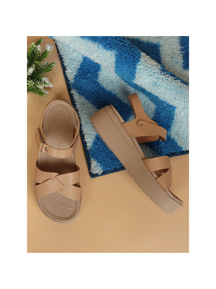 Carlton London Beige Stylish Sandals-image-23