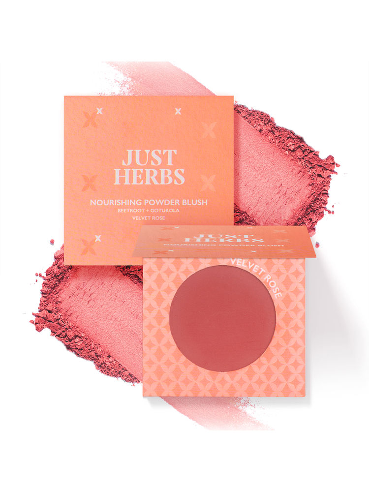 Just Herbs Nourishing Powder Blush, Velvet Rose – Skin-Loving & Smooth Blend Finish-picture-14