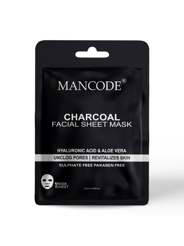 ManCode Charcoal Facial Sheet Mask For Unclog Pores & Revitalizes The Skin With Korean Formula-picture-27