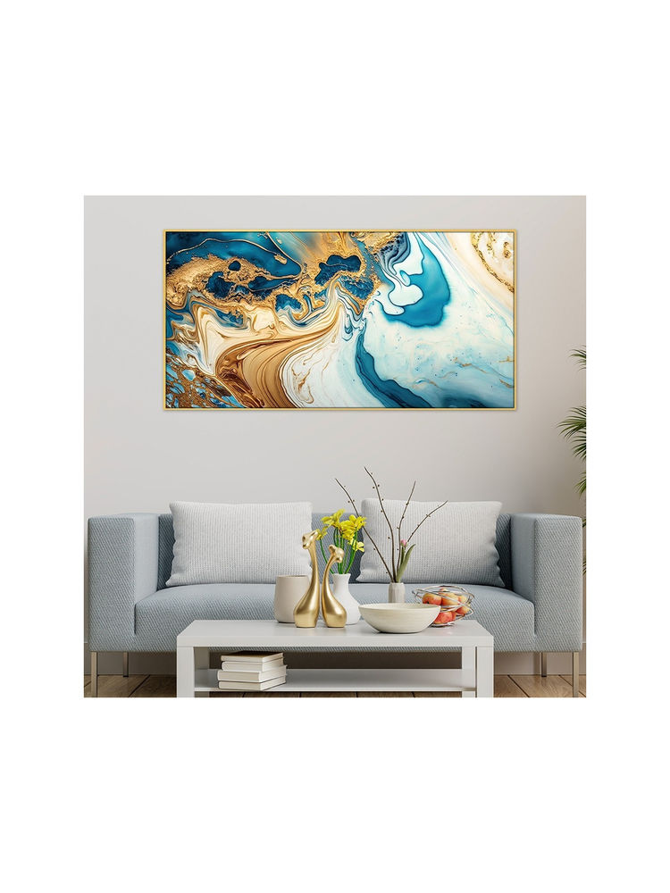 Dekorstation Natural Luxury Abstract Fluid Art Canvas Wall Painting-picture-11
