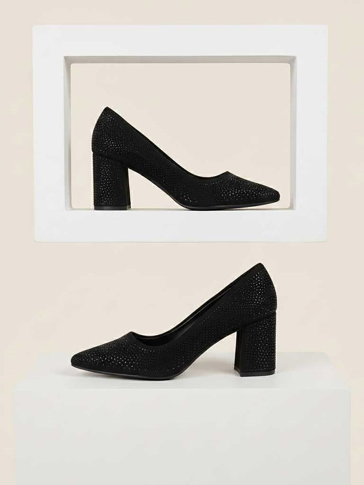 Metro Women Black Party Pump Heels-image-37