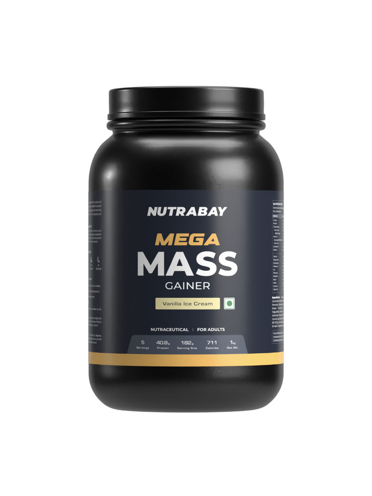 Nutrabay Gold Mega Mass Weight Gainer - Vanilla Ice Cream