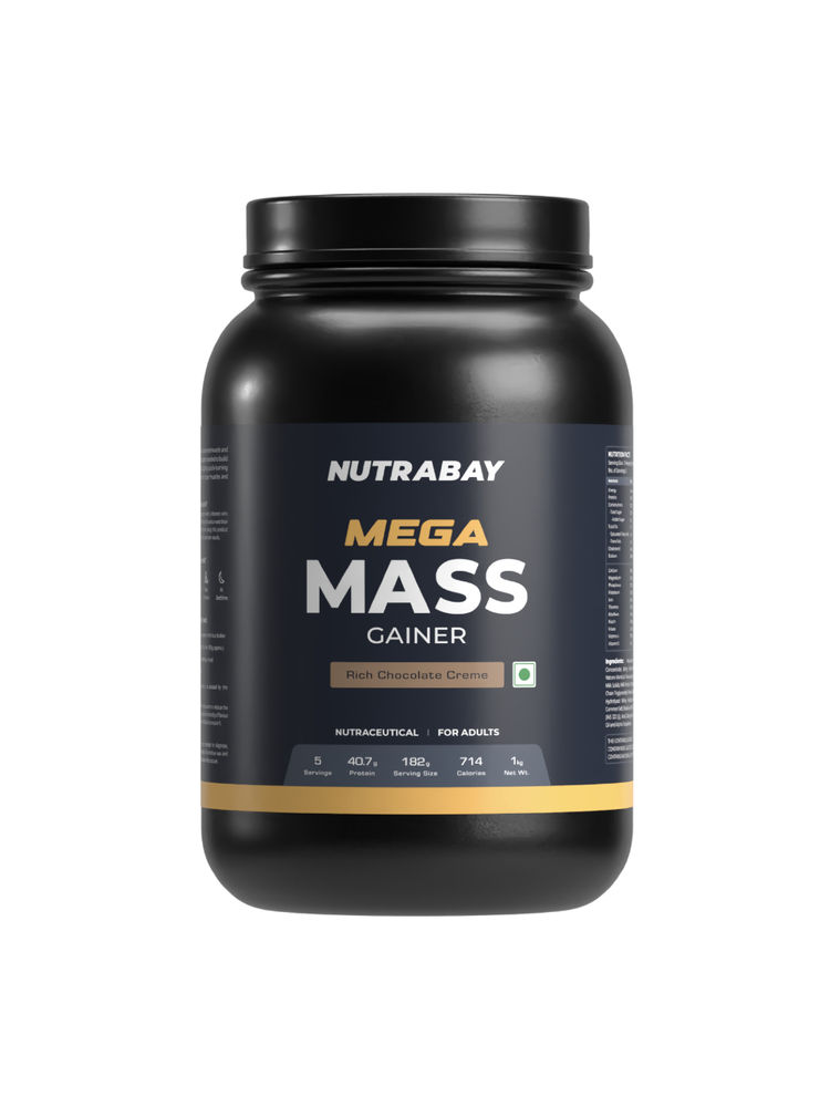 Nutrabay Gold Mega Mass Weight Gainer - Rich Chocolate Creme