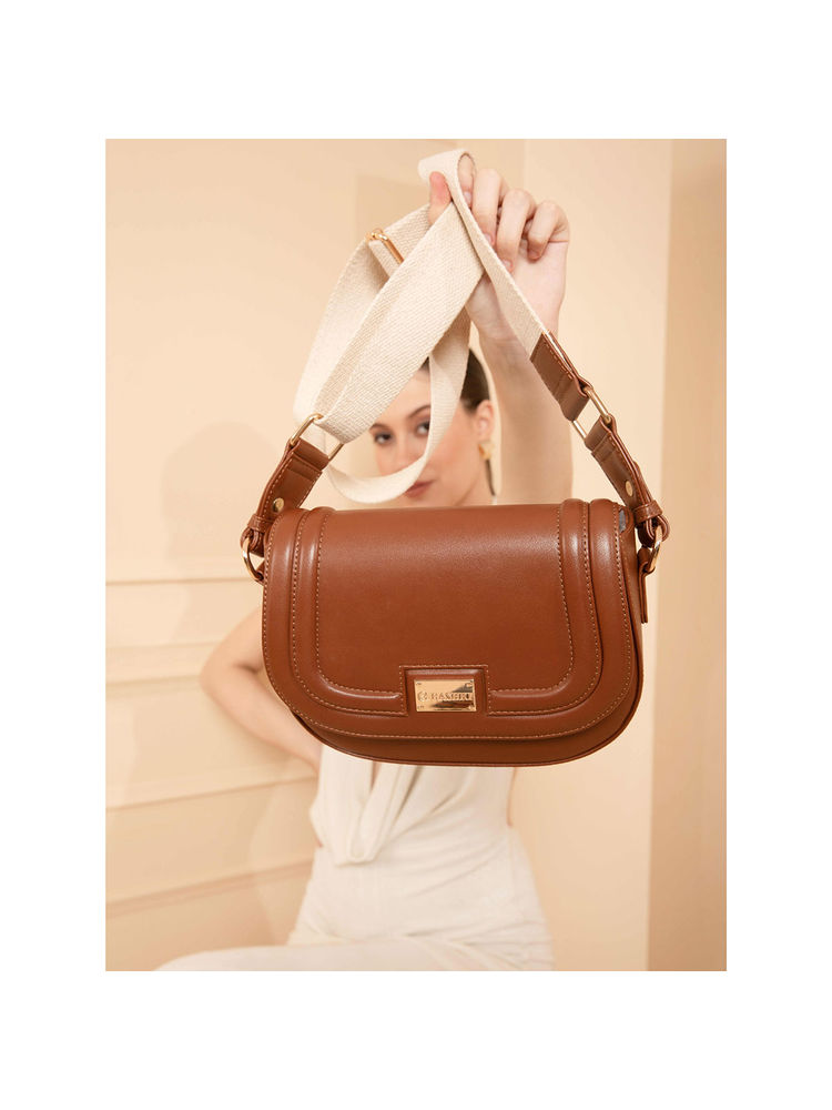 RASHKI Tan Brown Alya Classy Mini Sling Bag-image-1