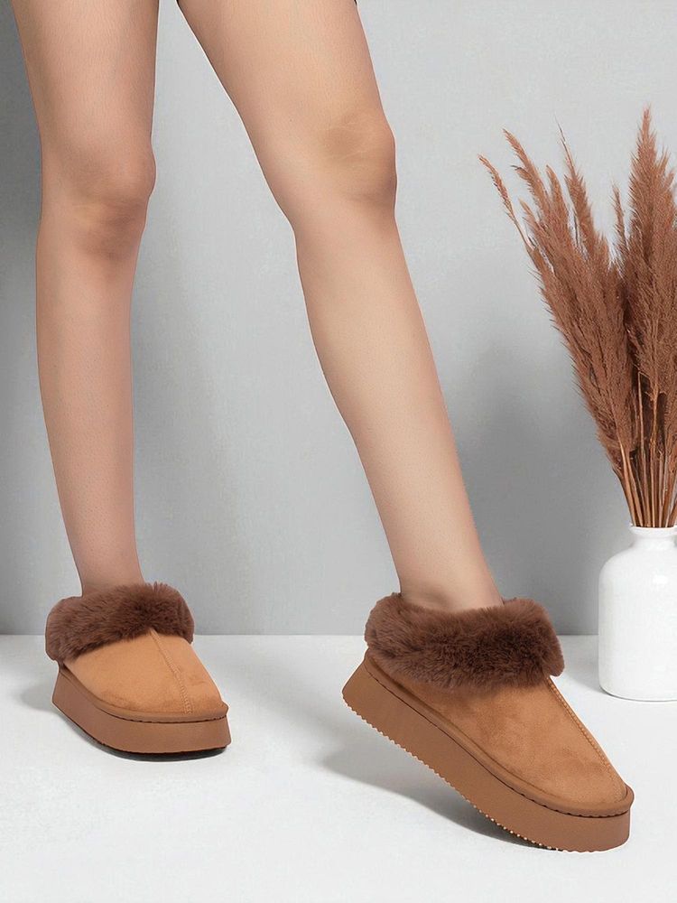 Truffle Collection Brown Solid Casual Boots-picture-24