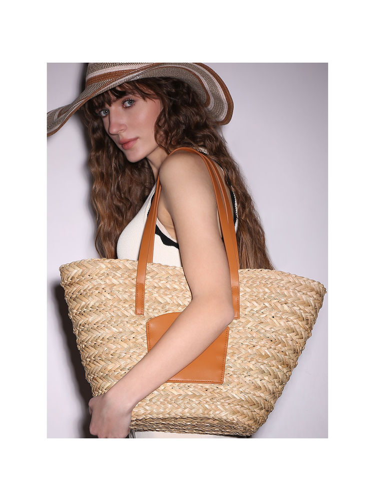 VERO MODA Women Beige Jute Tote Bag-picture-16