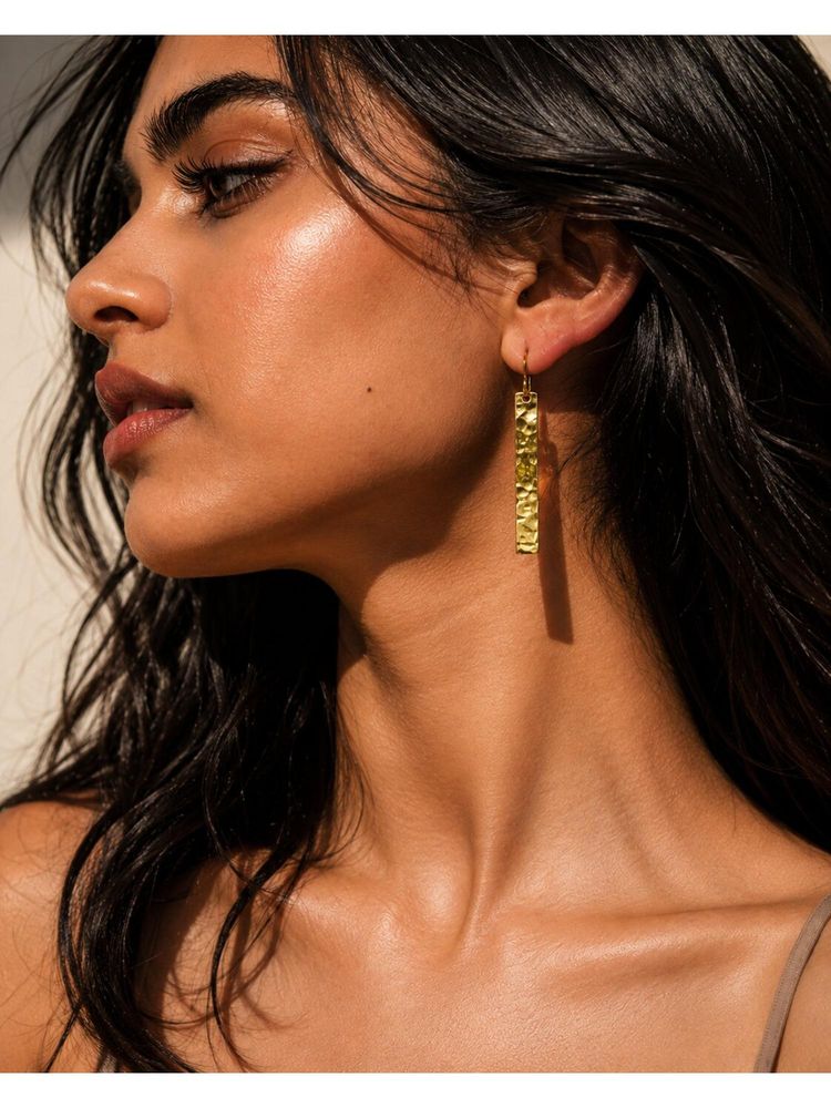 Niska Modern Brass Plated Hoop Earrings-image-33