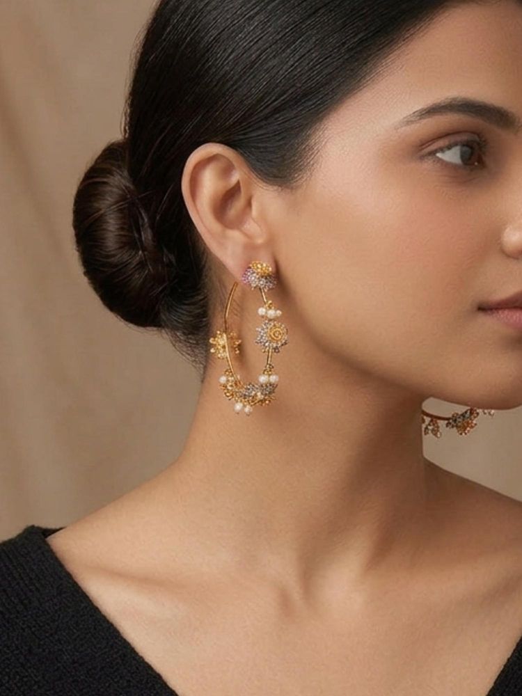 Kraft Smiths Fiona Two Toned Hoop Earrings-image-28