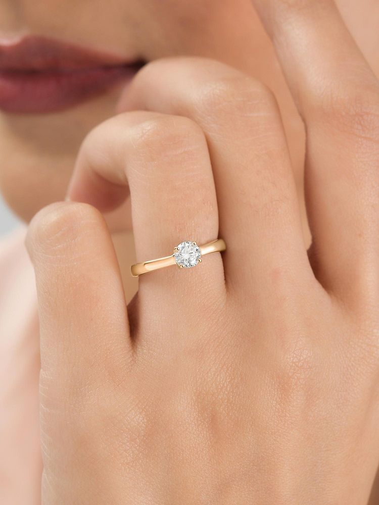 Ornate Jewels 925 Silver Yellow Gold American Diamond Solitaire Wedding Ring-image-46
