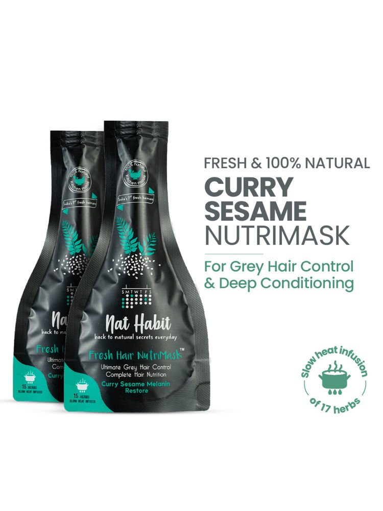 Nat Habit Curry Sesame Hair Mask with Methi, Shea Butter and Protein for Ultimate Grey Hair Control-picture-12