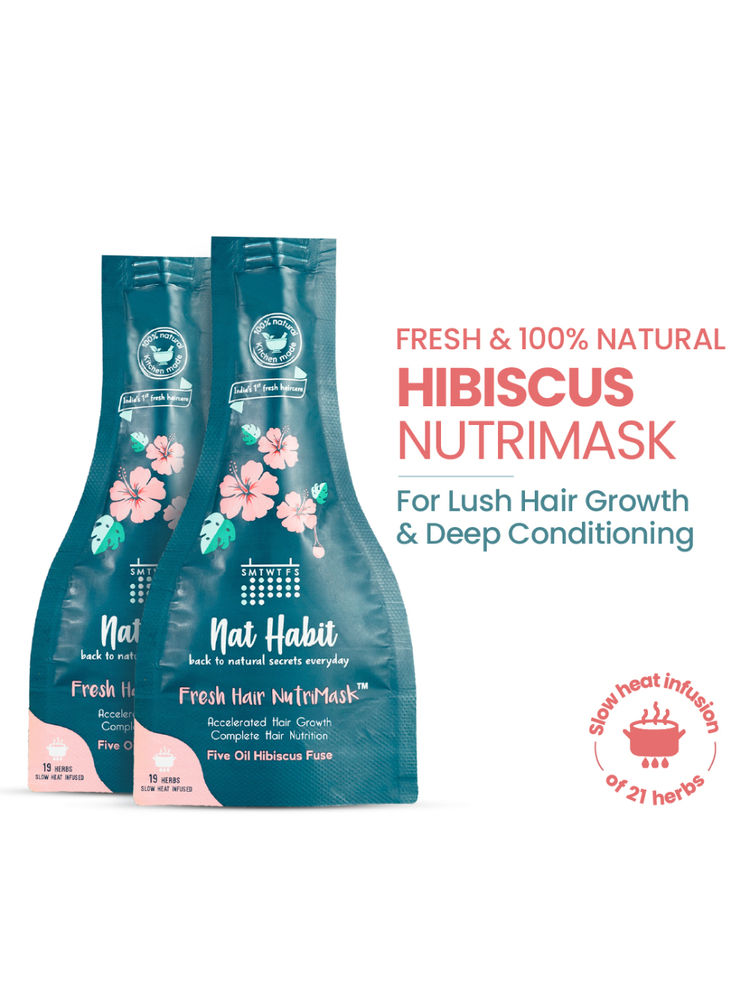 Nat Habit Hibiscus Hair Mask with Argan Oil and Peanut Protein for Hair Growth, Shine & Smoothening