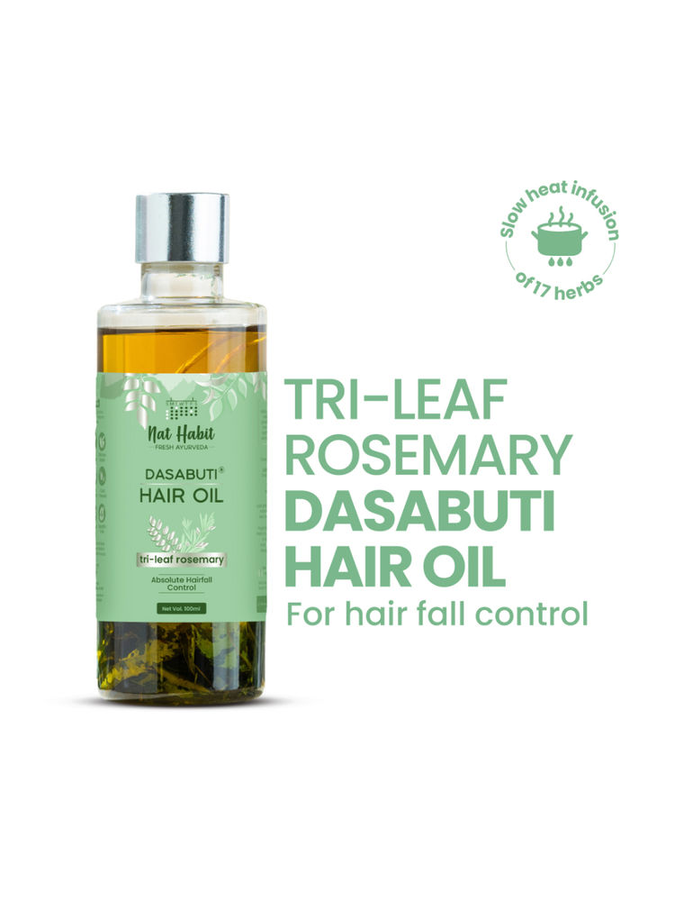 Nat Habit Trileaf Rosemary Hair Oil Controls Hair Fall, Promotes Hair Thickness & Growth With Neem-picture-22