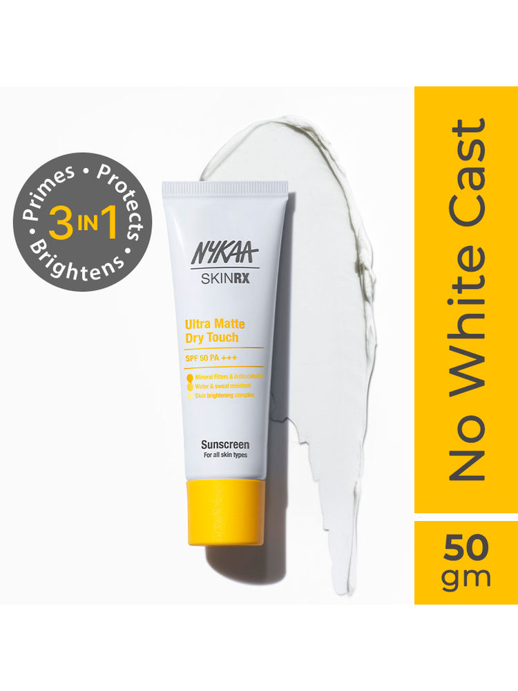 Nykaa SKINRX Ultra Matte Dry Touch Sunscreen SPF 50 PA+++ , Lightweight Matte Finish, No White Cast