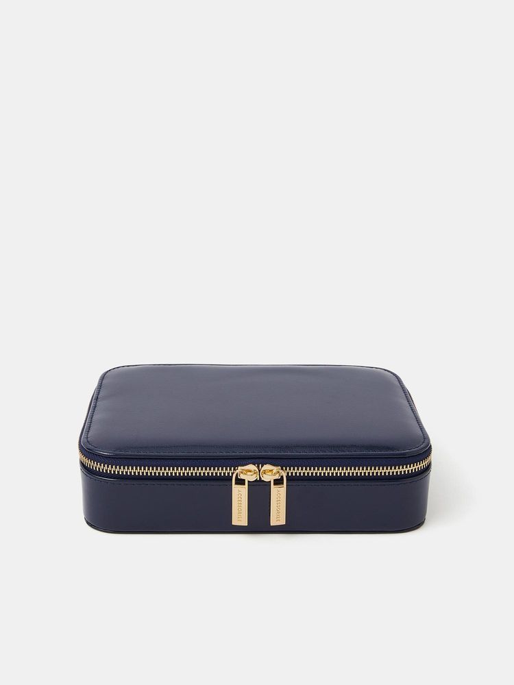 Accessorize London Womens Navy Blue Large Jewellery Box-image-32
