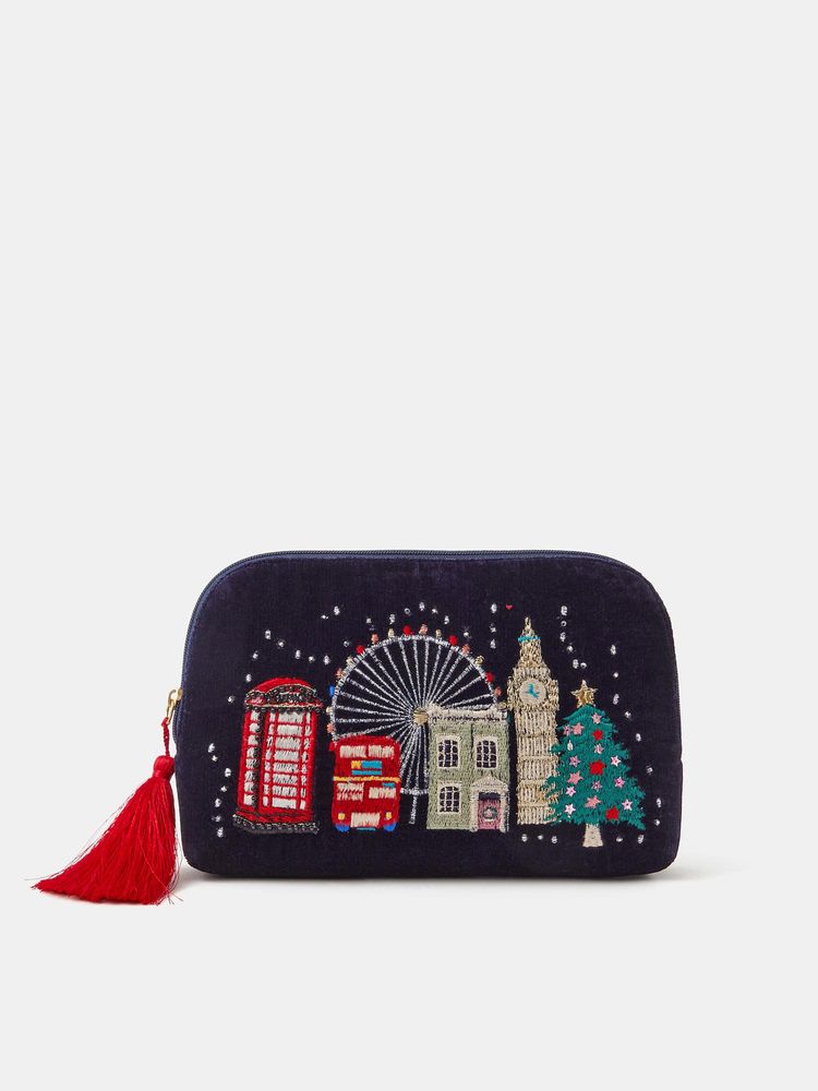 Accessorize London Womens Navy Blue London Skyline Christmas Pouch-image-15