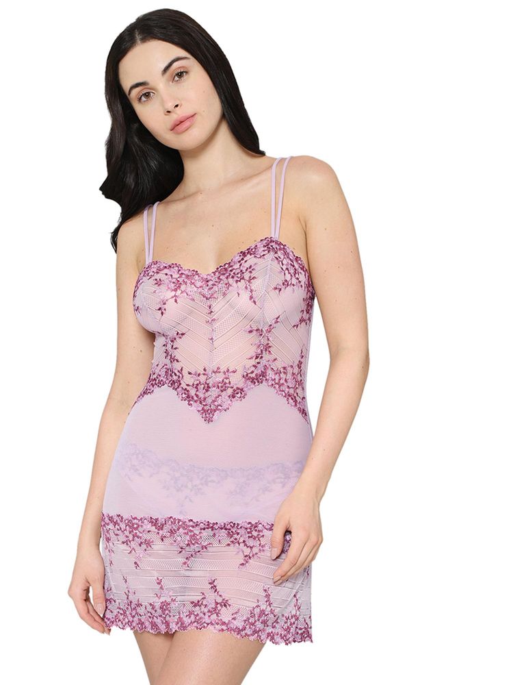 Wacoal Embrace Lace Non Padded Non Wired Bridal Wear Short Lace Babydoll - Pink-picture-10