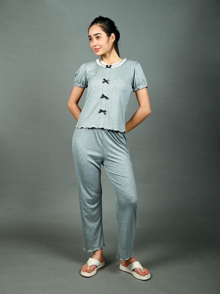 Odette Cotton Rib Nightsuit for Women-picture-25