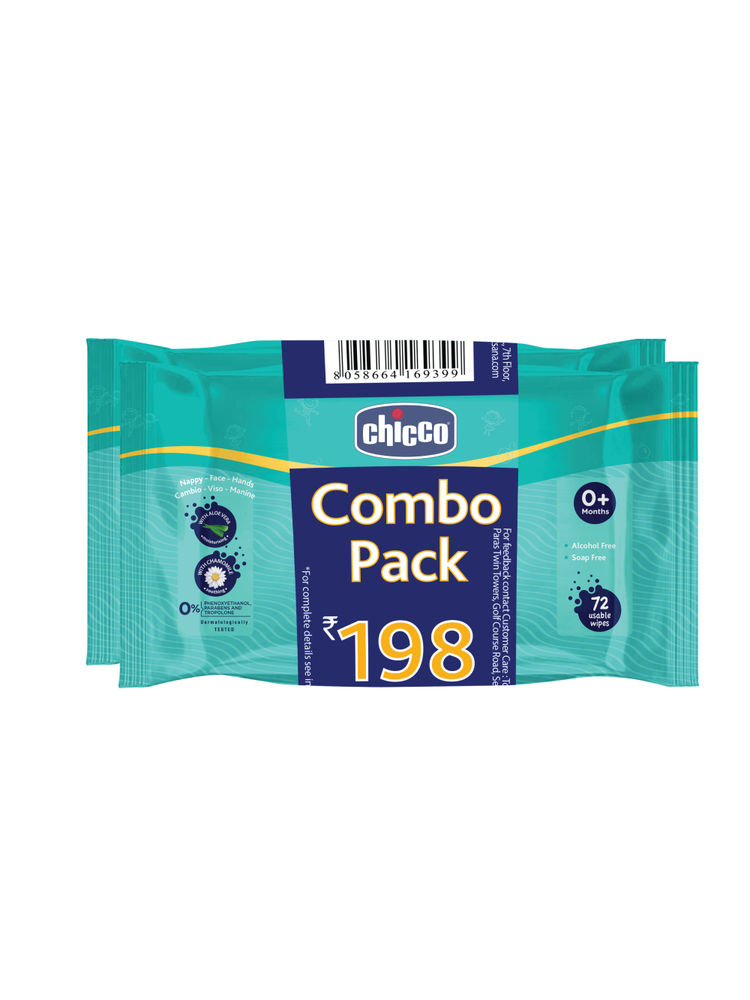 Chicco Soft Cleansing Wet Baby Wipes - Pack Of 2