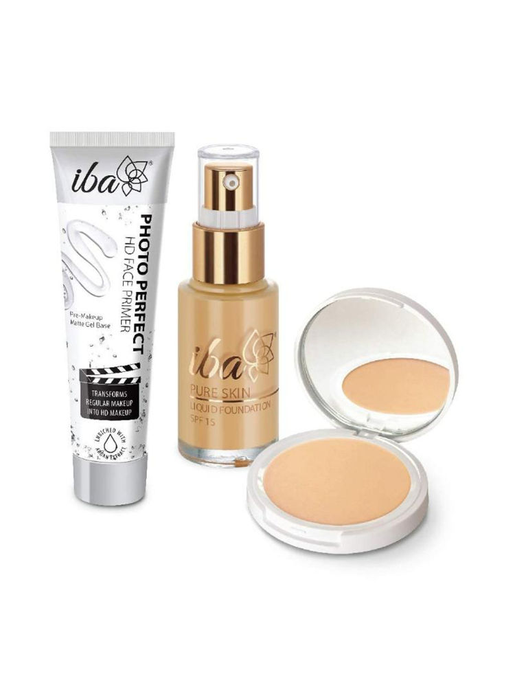 Iba Primer + Foundation + Compact Combo - Sun Beige