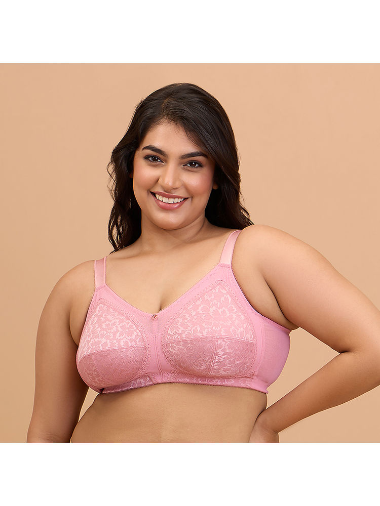 Nykd By Nykaa Ultimate No Bulge, Shape & Support Non Padded Non Wired Lace Bra NYB033 Blush-picture-13