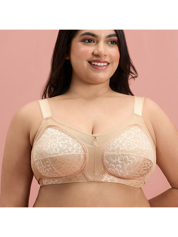 Nykd By Nykaa Ultimate No Bulge, Shape & Support Non Padded Non Wired Lace Bra NYB033 Sand-picture-11