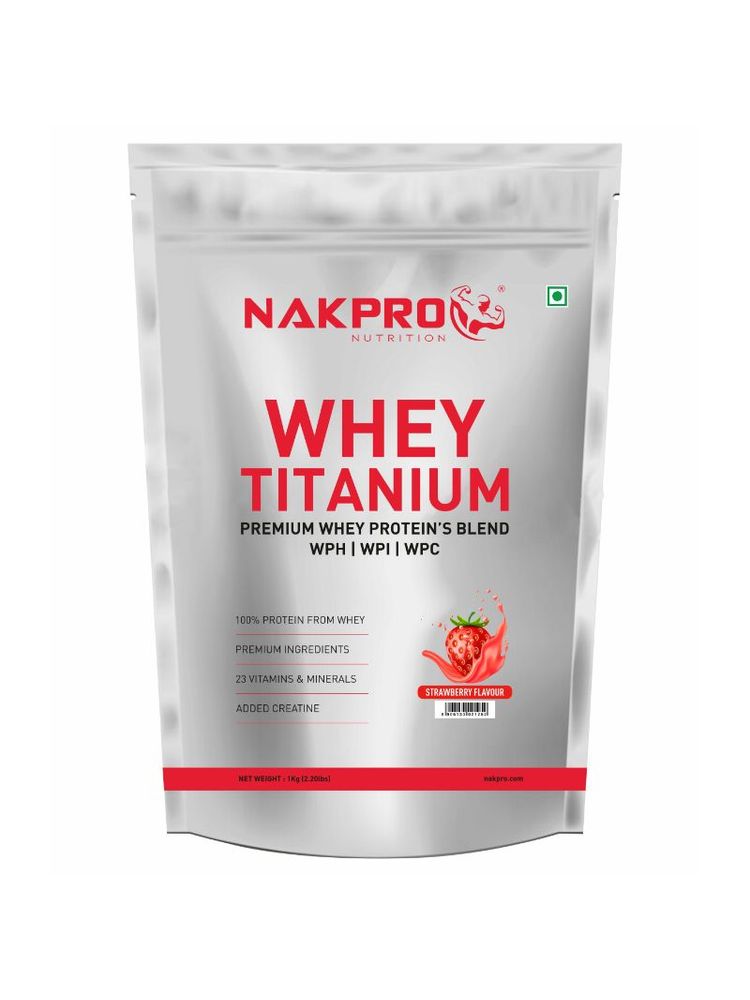 NAKPRO Titanium Tri Blend Whey Protein Hydrolyse, Isolate & Concentrate - Strawberry-image-21