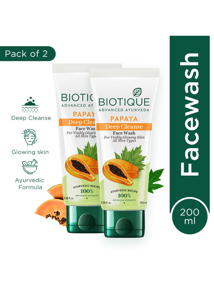 Biotique Bio Papaya Visibly Flawless Skin Face Wash For All Skin Types(pack of 2)-picture-12