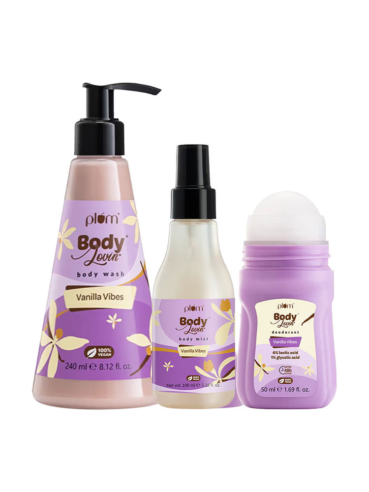 Plum Bodylovin' Vanilla Vibes Body Wash, Body Mist & Roll-on Trio - Smell like a Cupcake-image-32