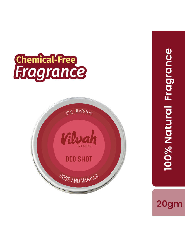 VILVAH Rose & Vanilla Deo Shot Prevents Odour, Sulphate and Paraben Free