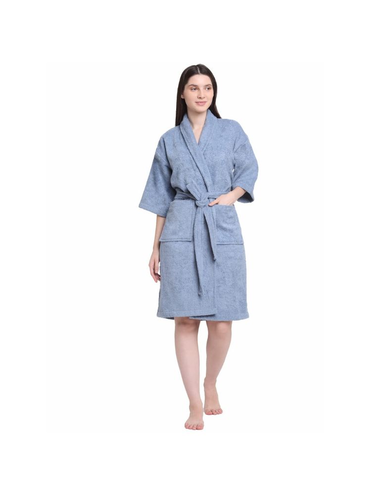 Creeva Ocean Blue 100% Cotton Bath Robe
