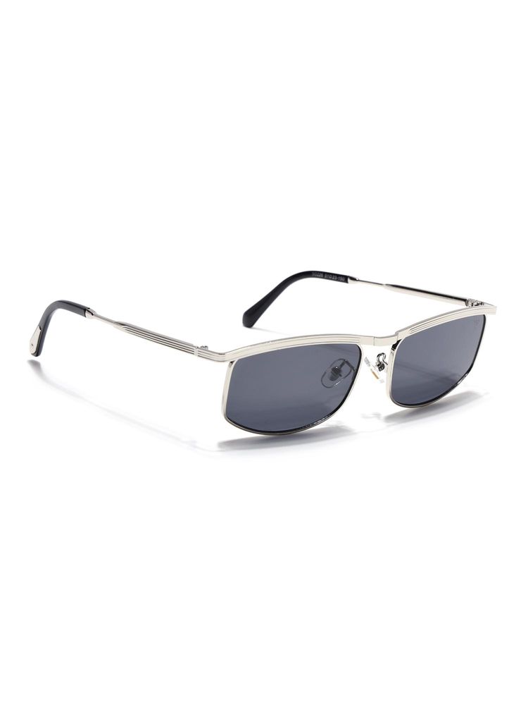 Voyage Men Rectangle Silver Frame Grey Lens Sunglasses (51)-image-28