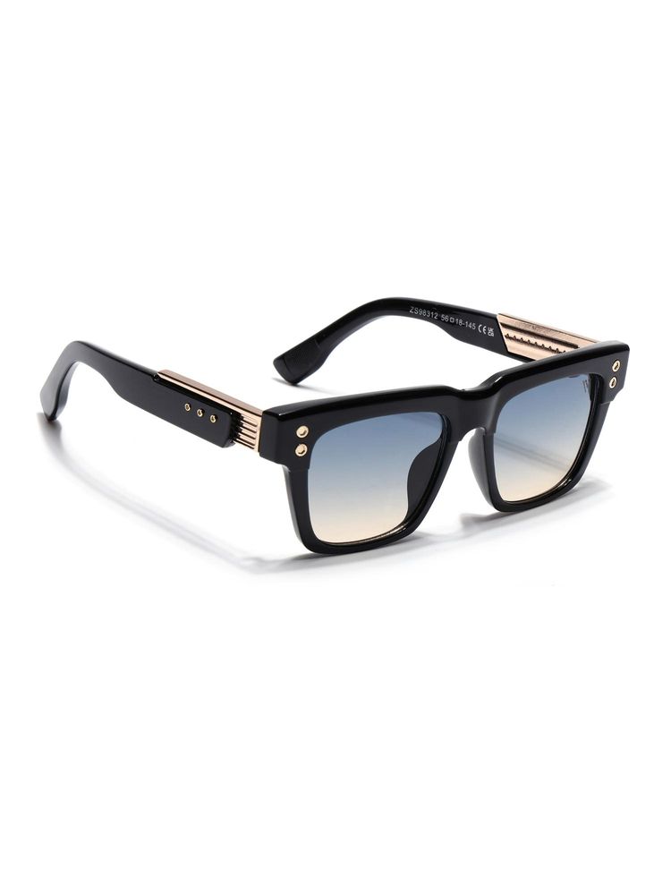 Voyage Men Square Black Frame Blue Lens Sunglasses (56)-image-2