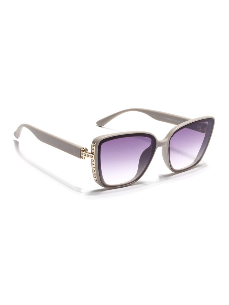Voyage Women Cat Eye Beige Frame Purple Lens Sunglasses (61)-picture-13