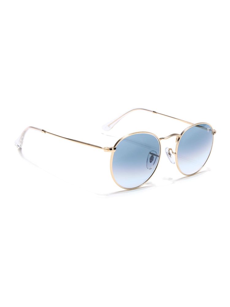 Voyage Men Round Gold Frame Blue Lens Sunglasses (50)-image-22